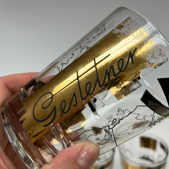 Mid Century Modern “Gestetner Company “ promotional set of 4 rock glasses - Picture 13 of 15